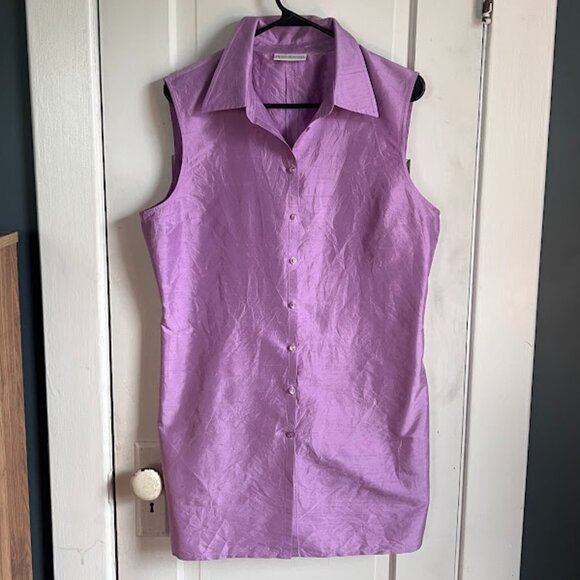 RARE Vintage Crushed Silk Hugo Buscati Tunic - Picture 1 of 8